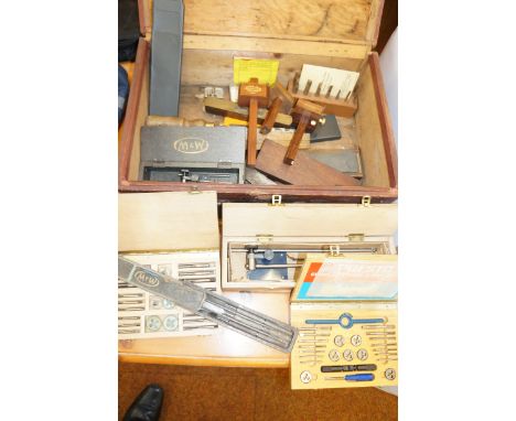 Carpenters toolbox with vintage &amp; modern tools 