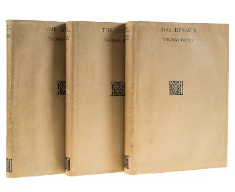 Hardy (Thomas) - The Dynasts, 3 vol.,   one of 525 large paper copies signed by the author  ,   etched portrait by Francis Do