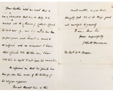[Newman (John Henry)] - [Apologia Pro Vita Sua], 7 parts only (lacking Apendix) in 1 vol.,  first edition bound from the orig