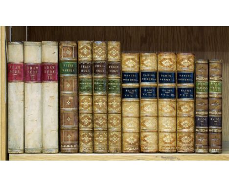 [Evans (Marian)], "George Eliot". - Adam Bede, 3 vol.,   signature of L.Egerton Leigh at head of half-titles and with his boo