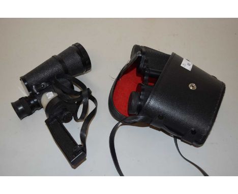 Miranda 8 x 30 binoculars together with a Enbeeco 7 x 50 monocular