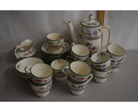 Quantity of Copeland Spode Chinese rose pattern coffee wares