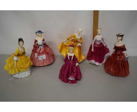 A group of six Royal Doulton and Worcester figurines