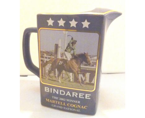 2002 Martell Cognac one pint Grand National water jug limited edition 102/200 Bindaree with certificate in light blue 
