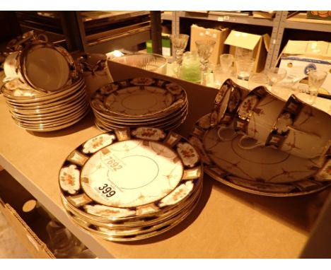 Edwardian gilt finished tea service in the Bozonian pattern