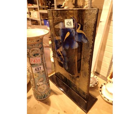 Studi glass vase and an unusual table light with African theme