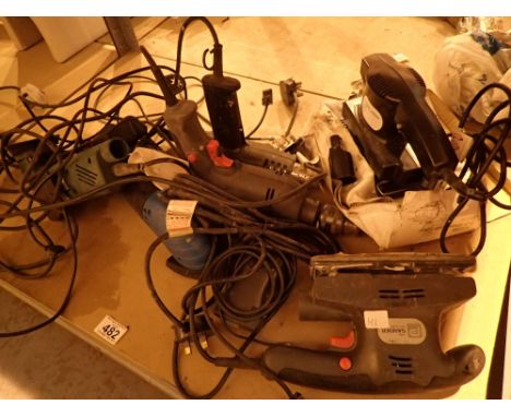 Quantity of power tools heat guns sanders drills etc  CONDITION REPORT: All electrical items in this lot have been PAT tested