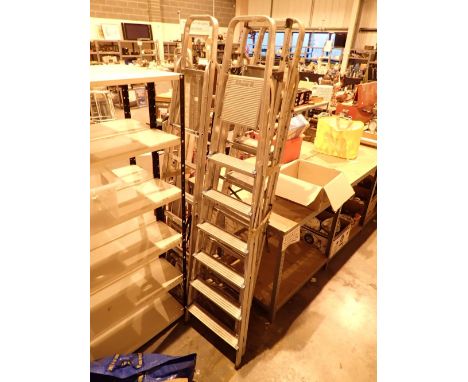 Three pairs of aluminium step ladders 