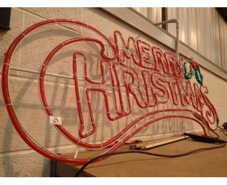 Merry Christmas rope light sign 143 x 65 cm  CONDITION REPORT: In working order 