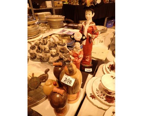 Contemporary and traditional Japanese oriental figurines 