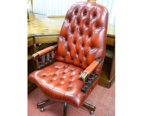Excellent button upholstered swivel desk chair