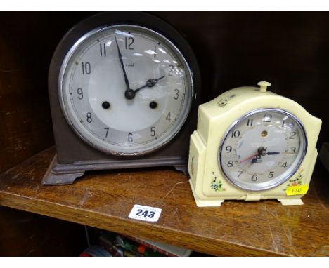 Smith Sectric clock and an Enfield silvered dial mantel clock