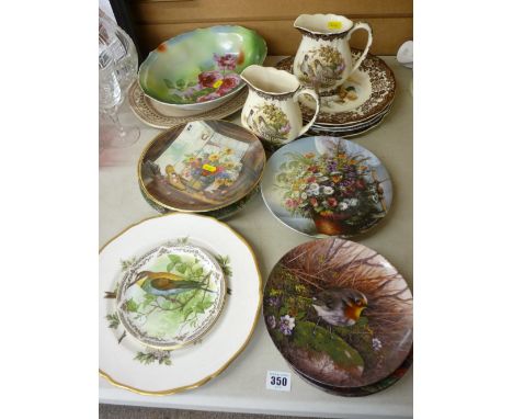 Parcel of mixed porcelain including Royal Worcester Palissy plates and jugs