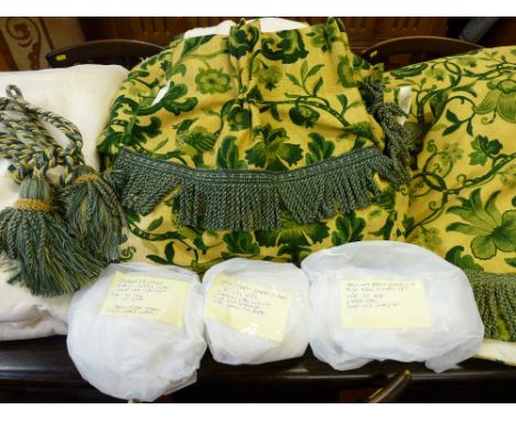 Quality tablecloth and matching fringed curtains