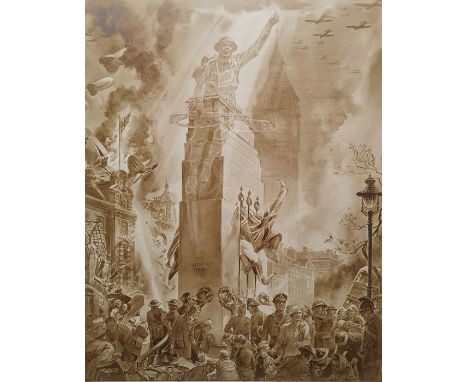 William Haeslip&nbsp;
Sepia print&nbsp;
"There Will Always Be An England" with pen inscription to Ronald Livingston, complime