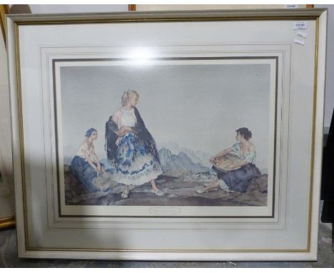 After William Russell Flint
Colour print&nbsp;
"Basket of Peaches" (42 x 58.5cm)&nbsp;two further William Russell Flint print