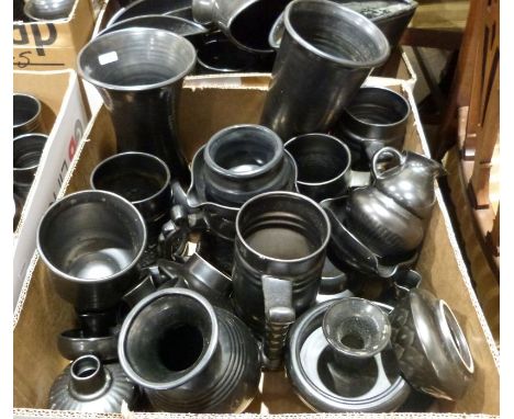 Large collection of Prinknash pottery&nbsp;to include vases, tankards, bowls, etc (3 boxes)
