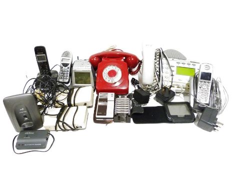 Telephones to include DECT answerphone clock radio, DECT Panasonic answerphone, DECT Panasonic cordless phone, BT featureline