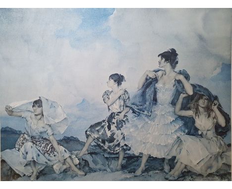 After William Russell Flint
Colour print
"The Shower", signed in pencil lower right together with

After Charles Heaphy
Colou