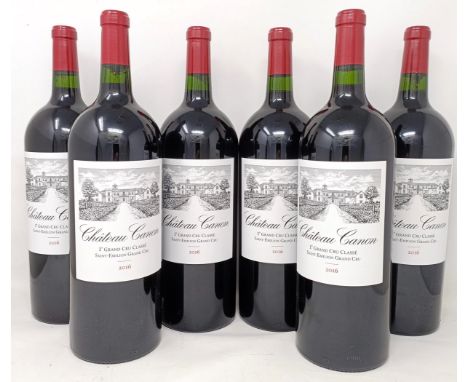 Six magnums of Chateau Canon, Saint-Emilion 1er Grand Cru Classe, 2016 (6)  Provenance: From a West Country House, stored in 