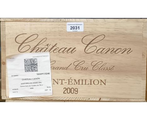 Twelve bottles of Chateau Canon, Saint-Emilion, 1er Grand Cru Classe, 2009 (12)  Provenance: From a West Country House, store