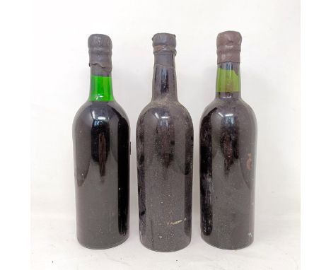 A bottle of 1955 vintage port, unknown maker, and two others, vintages and shippers unknown (3)  Provenance: From a West Coun