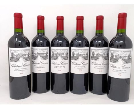 Six bottles of Chateau Canon, Saint-Emilion, 1er Grand Cru Classe, 2016 (6)  Provenance: From a West Country House, stored in