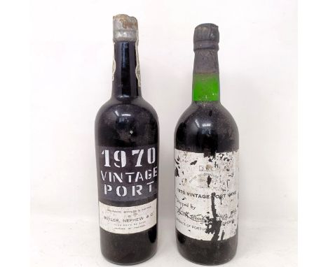 Two bottles of 1970 vintage port, one bottle Smith, Woodhouse & Company, second bottle Butler, Nephew & Co (2)  Provenance: F