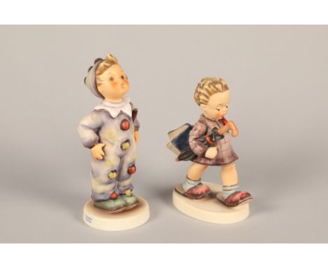 Two Hummel figures; Carnival & School Days; 15cm & 10.5cm high 