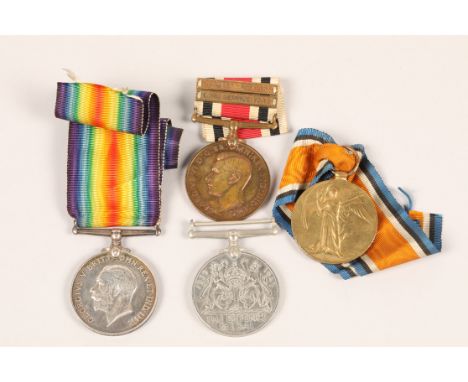 3797 Pte. J. Byers Highlanders Light Infantry; two World War I medals with ribbons; Robert McCallum Police Service medal and 