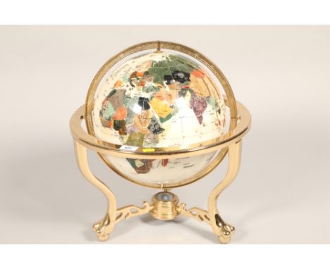 Speciman hardstone tabletop globe 