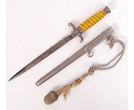 An original WWII Second World War German Third Reich Nazi officer's Army dress dagger. The blade with makers marks for Clemen