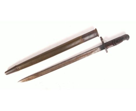 An original WWI First World War US Army issue M1917 rifle bayonet. Ricasso dated 1917, with ' US ' marks. Fullered blade, com