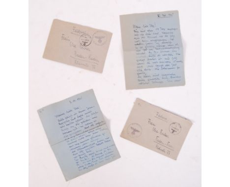 Two WWII Second World Nazi German Third Reich fieldpost letters dated 1940, both being sent to the same address in Baden clos