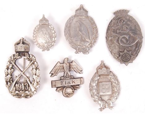 A collection of 6x WWI First World War related Imperial German military badges and awards. To include; Flak badge, Kaiserlich