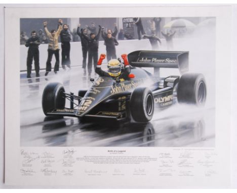 ' Birth Of A Legend ' by Robert Tomlin - limited edition Formula One Racing print. Limited to just 100 copies. Depicting the 