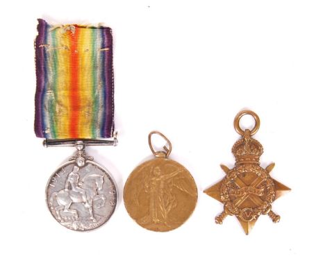 A WWI First World War medal group / trio awarded to a 39335 Gunner J. Ogden of the Royal Artillery. Comprising: War Medal, Vi