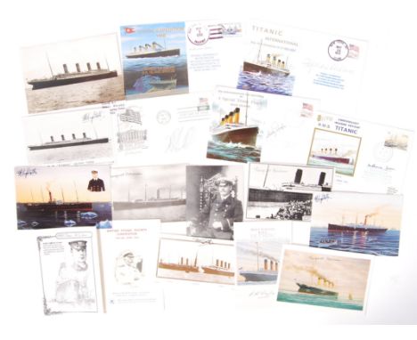 A collection of 17x assorted FDC's and postcards, all signed, all relating to the RMS Titanic Disaster. Various signed first 
