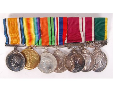 A WWI First World War &amp; WWII Second World War medal group on bar, relating to a 23684 Sapper R. Coppin of the Royal Engin