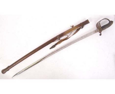 A good antique 19th century Victorian Buckinghamshire Rifle Volunteers cavalry / officer's sword. VR cypher to handle, with t