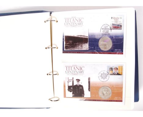 A set of 21x Westminster Collection ' RMS Titanic Centenary First Day Coin Cover ' commemorative first days covers and coins.