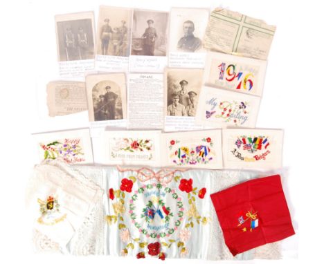 A collection of original WWI First World War photographs and mementos, all relating to a 32538 Lance Corporal Percy Wykes of 