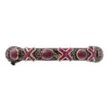 Armreif mit Rubinen und Achtkantdiamanten zus. ca. 4-5 ct,