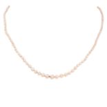 Perlenkette mit Saphir-Diamantschließe,