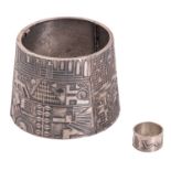 ANTON FRÜHAUF Designschmuck Armreif und Ring,