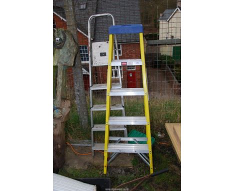 Two aluminium step ladders.