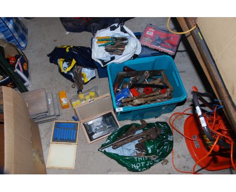 A large quantity of tools, spanners, chisels, wrenches, hand drills, etc.