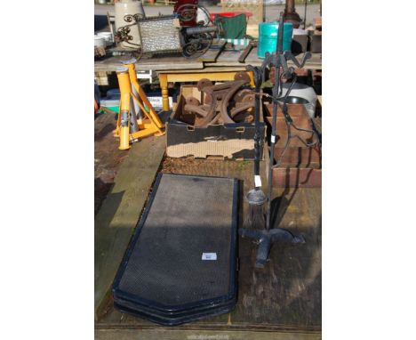 Wrought Iron fire screen and a part companion set.