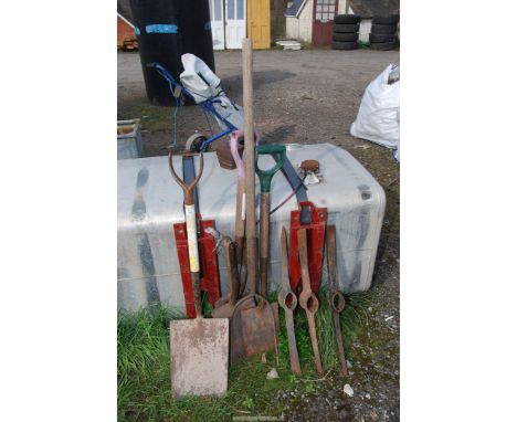 Spades, hay fork, pick axe heads, etc.  