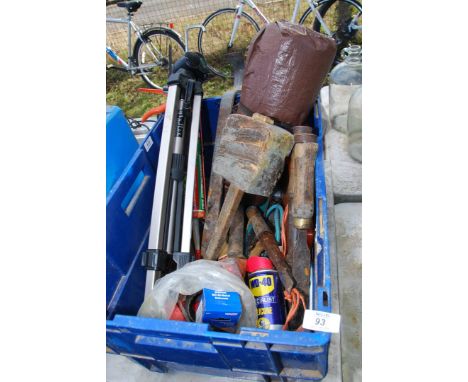 A box of tools, etc.